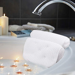 4D Bath Pillow Head And Neck Pillow With Suction Cup Bathtub Non-slip Bath Pillow