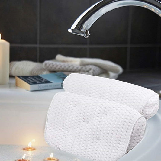 4D Bath Pillow Head And Neck Pillow With Suction Cup Bathtub Non-slip Bath Pillow