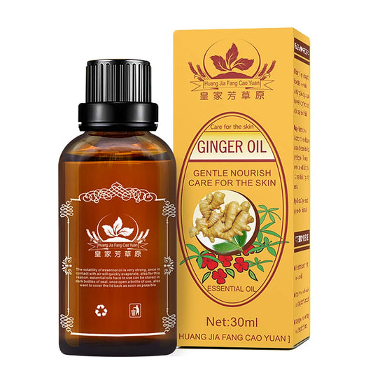 30ml Belly Drainage Ginger Oil Natural Therapy Lymphatic Essential Massage Liquid Skin Care Anti Aging Serum Essential Oils USA