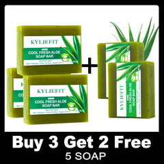 KYLIEFIT Cool Fresh Aloe Soap Bar, Black Spots Treatment, Calms Skin, Oil Control, Deep Clean, Exfoliation, For Face And Body