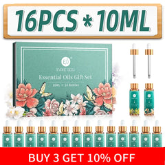 16 Set Pure Essential oils ,100% Nature Undiluted For Home Hotel Diffuser Humidifier,DIY Candle Soap Bath Salts Strong Smell