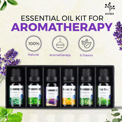 Pure Essential Oils 6pcs Gift Set Natural Plant Aroma Essential Oil Diffuser Lavender Eucalyptus Sweet orange Tea Tree Oil