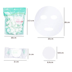 100pcs/Bag Compressed White Black Facial Mask Paper Disposable 3D Natural Wrapped Non-Woven DIY No Irritation Moisturizing Care